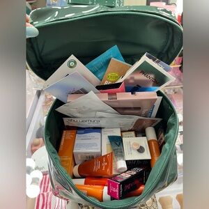 New Green Cosmetic Bag with lots of goodies.